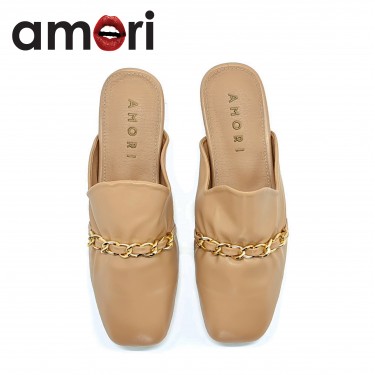 Mode Casual Gold Chain Mules